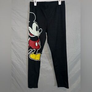 Disney Kids Black Leggings with Mickey Mouse Graphic